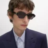 Gafas de sol con montura negra 63 de acetato y metal