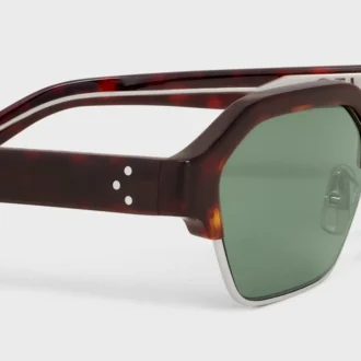 Gafas de sol con montura negra 63 de acetato y metal