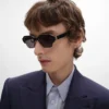 Gafas de sol con montura negra 63 de acetato y metal