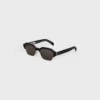 Gafas de sol con montura negra 63 de acetato y metal
