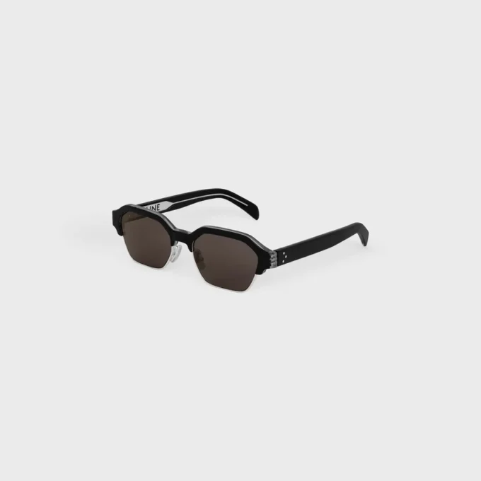 Gafas de sol con montura negra 63 de acetato y metal