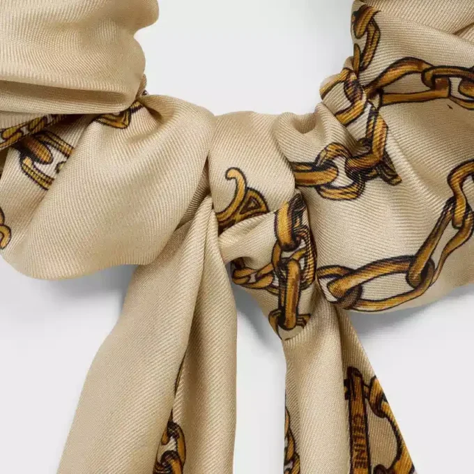 Goma para el pelo con lazo y cadenas de CELINE en seda