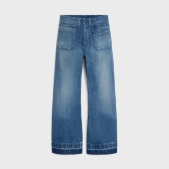 Jeans acampanados 002 en denim de algodón ligero