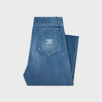 Jeans acampanados 002 en denim de algodón ligero