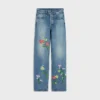 Jeans boyfriend bordados 001 en denim de algodón Jeans boyfriend bordados 001 en denim de algodón