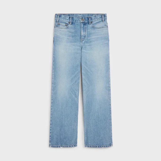 Jeans Jolene en denim lavado azul dorado Jeans Jolene en denim lavado azul dorado