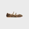 Les Ballerines CELINE Bailarinas de doble correa en piel de becerro peluda con estampado de leopardo Les Ballerines CELINE Bailarinas de doble correa en piel de becerro peluda con estampado de leopardo