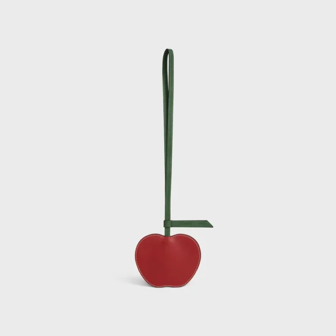Llavero Apple en piel de cordero lisa