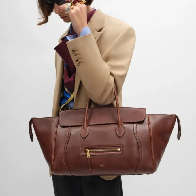 Luggage de piel de cordero flexible y brillante Luggage de piel de cordero flexible y brillante