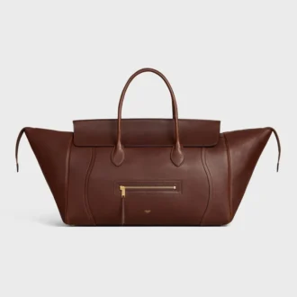 Luggage grande de piel de cordero flexible y brillante