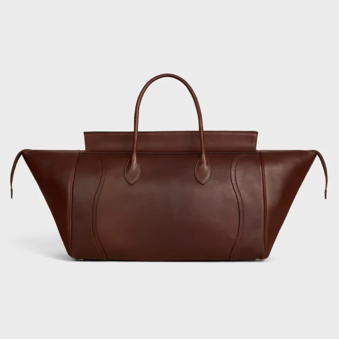 Luggage grande de piel de cordero flexible y brillante