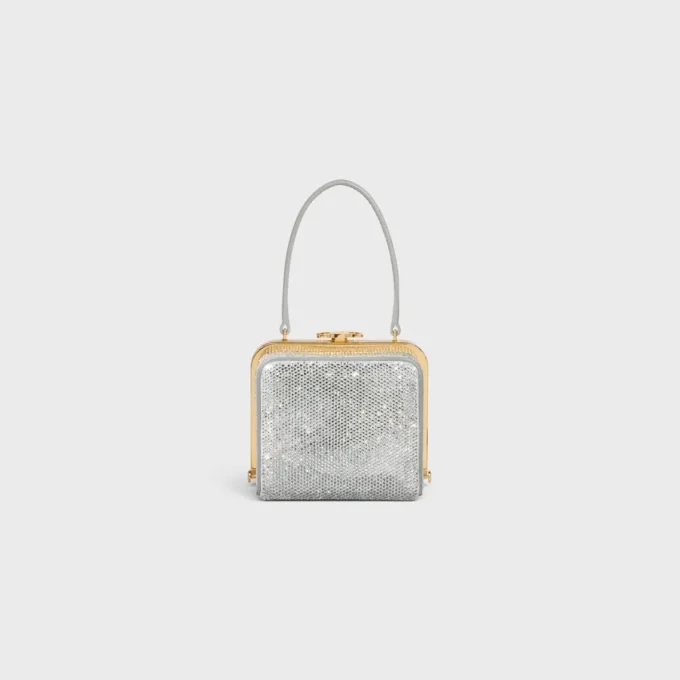 Minaudière CELINE Lana en piel de becerro gamuzada con strass Minaudière CELINE Lana en piel de becerro gamuzada con strass