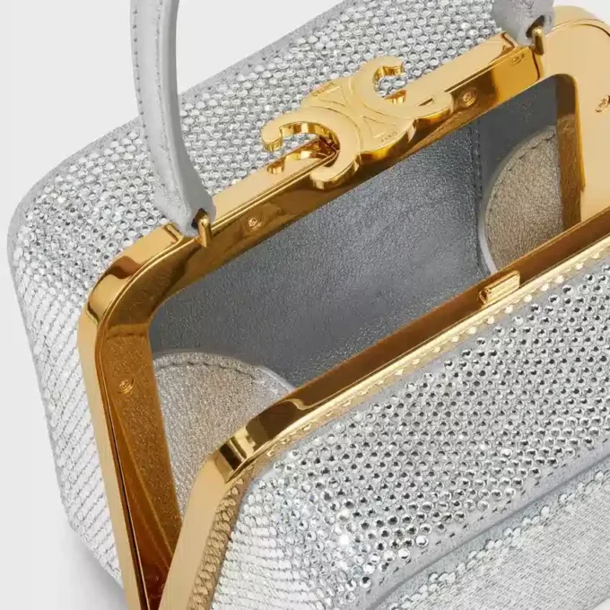 Minaudière CELINE Lana en piel de becerro gamuzada con strass Minaudière CELINE Lana en piel de becerro gamuzada con strass