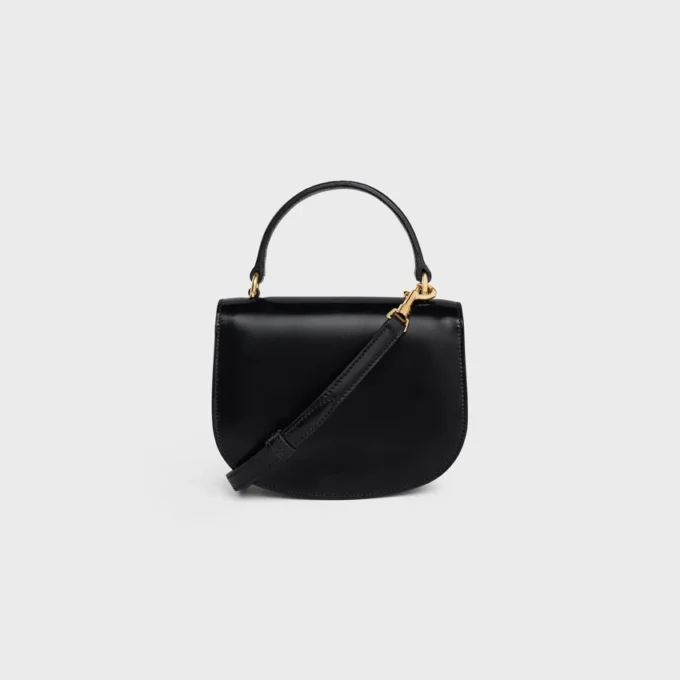 Mini Besace Clea en piel de becerro brillante