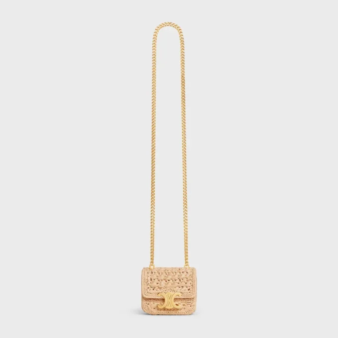Mini Chain Claude en tejido con efecto rafia