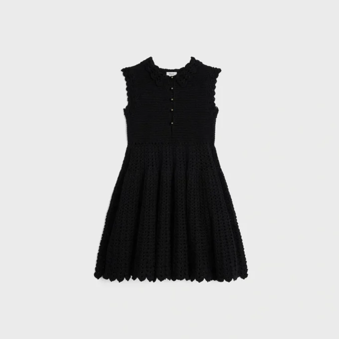 Mini vestido de croché de algodón Mini vestido de croché de algodón