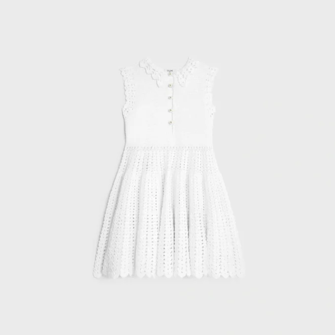 Mini vestido de croché de algodón Mini vestido de croché de algodón