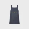 Mini vestido imperio en denim lavado al natural Mini vestido imperio en denim lavado al natural