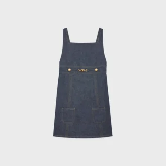 Mini vestido imperio en denim lavado al natural