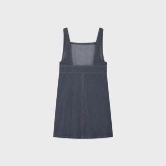 Mini vestido imperio en denim lavado al natural