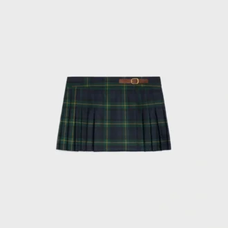 Minifalda tipo kilt de lana tartán