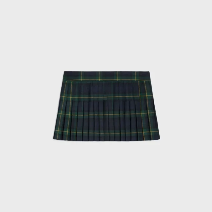 Minifalda tipo kilt de lana tartán Minifalda tipo kilt de lana tartán