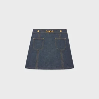 Minifalda Trapeze en denim lavado al natural Minifalda Trapeze en denim lavado al natural