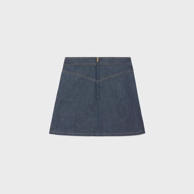 Minifalda Trapeze en denim lavado al natural Minifalda Trapeze en denim lavado al natural