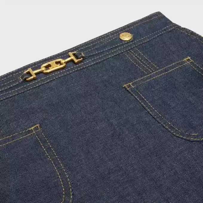 Minifalda Trapeze en denim lavado al natural Minifalda Trapeze en denim lavado al natural