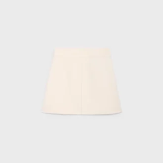 Minifalda Trapeze en gabardina de lana y seda