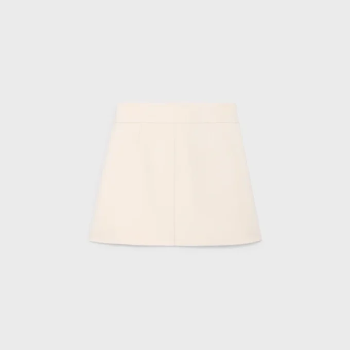 Minifalda Trapeze en gabardina de lana y seda Minifalda Trapeze en gabardina de lana y seda