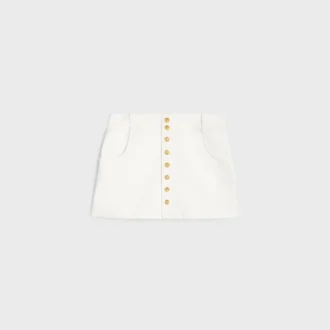 Minifalda Trapeze en sarga de algodón