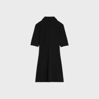 Minivestido tipo polo de algodón acanalado