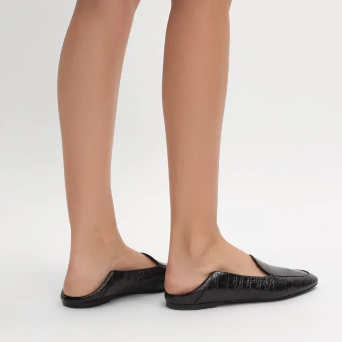Mocasines Aura en piel de cordero con estampado de cocodrilo