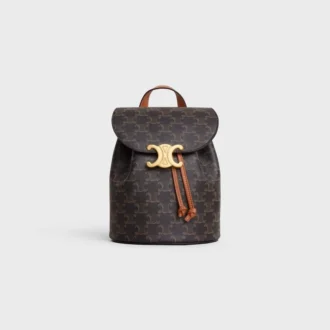 Mochila CELINE Bonnie en Triomphe Canvas y piel de becerro