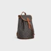 Mochila mediana Folco en Triomphe Canvas y piel de becerro Mochila mediana Folco en Triomphe Canvas y piel de becerro