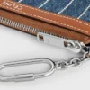 Monedero de denim a rayas con strass Monedero de denim a rayas con strass