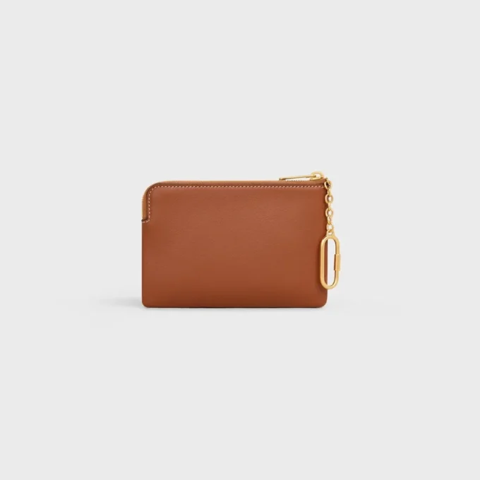Monedero de piel de becerro lisa Monedero de piel de becerro lisa