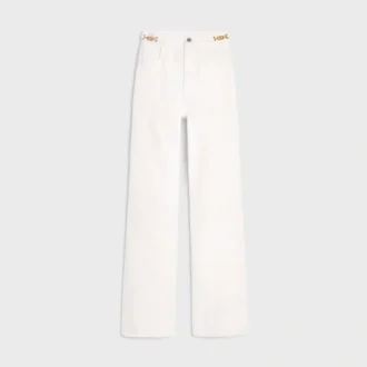 Pantalones acampanados Jane en denim lavado blanco óptico