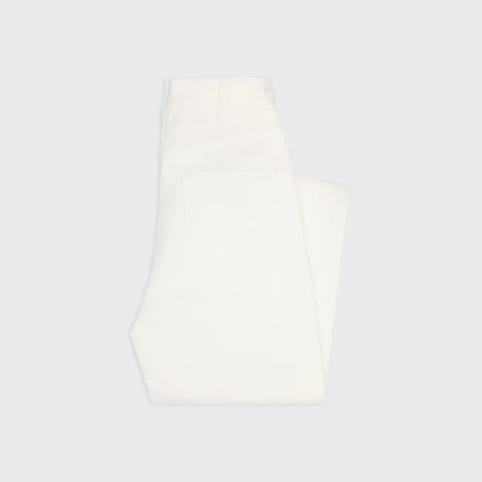 Pantalones acampanados Jane en denim lavado blanco óptico Pantalones acampanados Jane en denim lavado blanco óptico