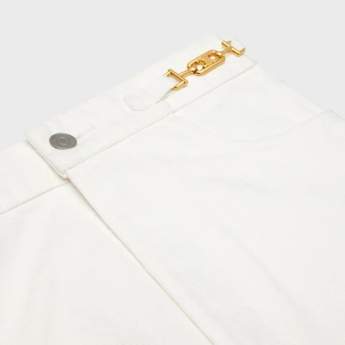 Pantalones acampanados Jane en denim lavado blanco óptico Pantalones acampanados Jane en denim lavado blanco óptico