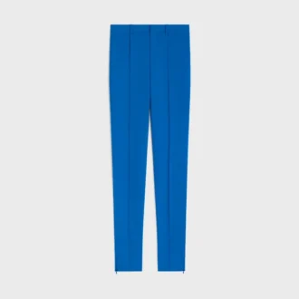 Pantalones ajustados de gabardina de lana elástica
