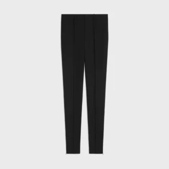 Pantalones ajustados de gabardina de lana elástica