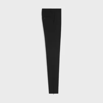 Pantalones ajustados de gabardina de lana elástica