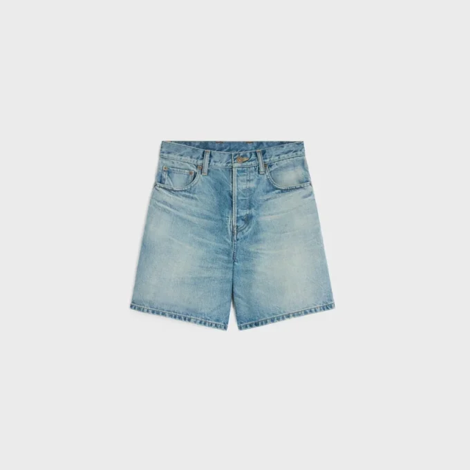 Pantalones cortos 001 en denim de algodón Pantalones cortos 001 en denim de algodón