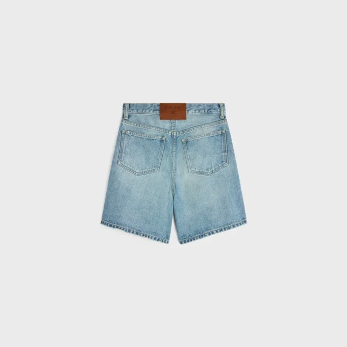 Pantalones cortos 001 en denim de algodón Pantalones cortos 001 en denim de algodón