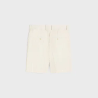 Pantalones cortos Masculin con triple pliegue en lana a rayas