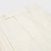 Pantalones cortos Masculin con triple pliegue en lana a rayas