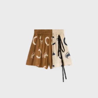 Pantalones cortos tipo pijama en sarga de seda