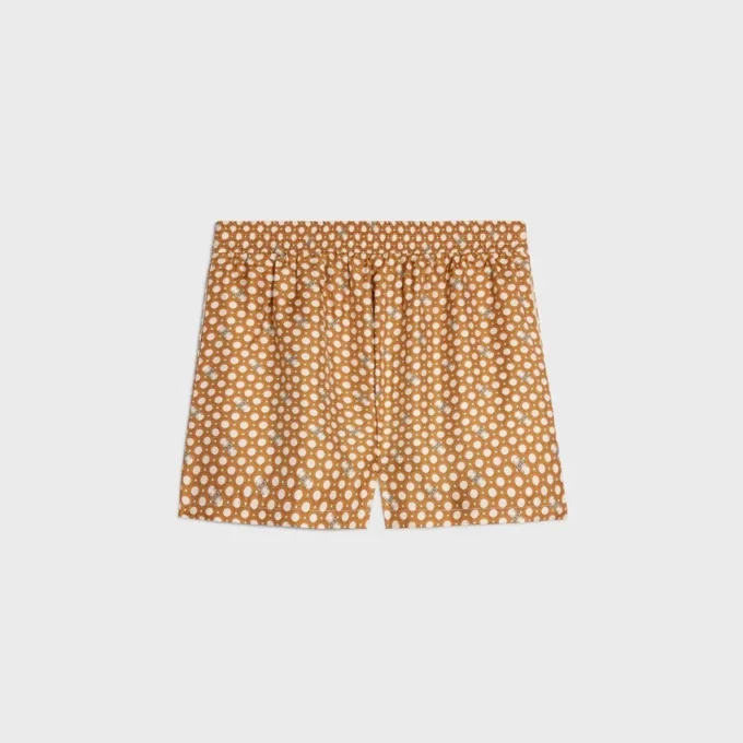 Pantalones cortos tipo pijama en sarga de seda Pantalones cortos tipo pijama en sarga de seda